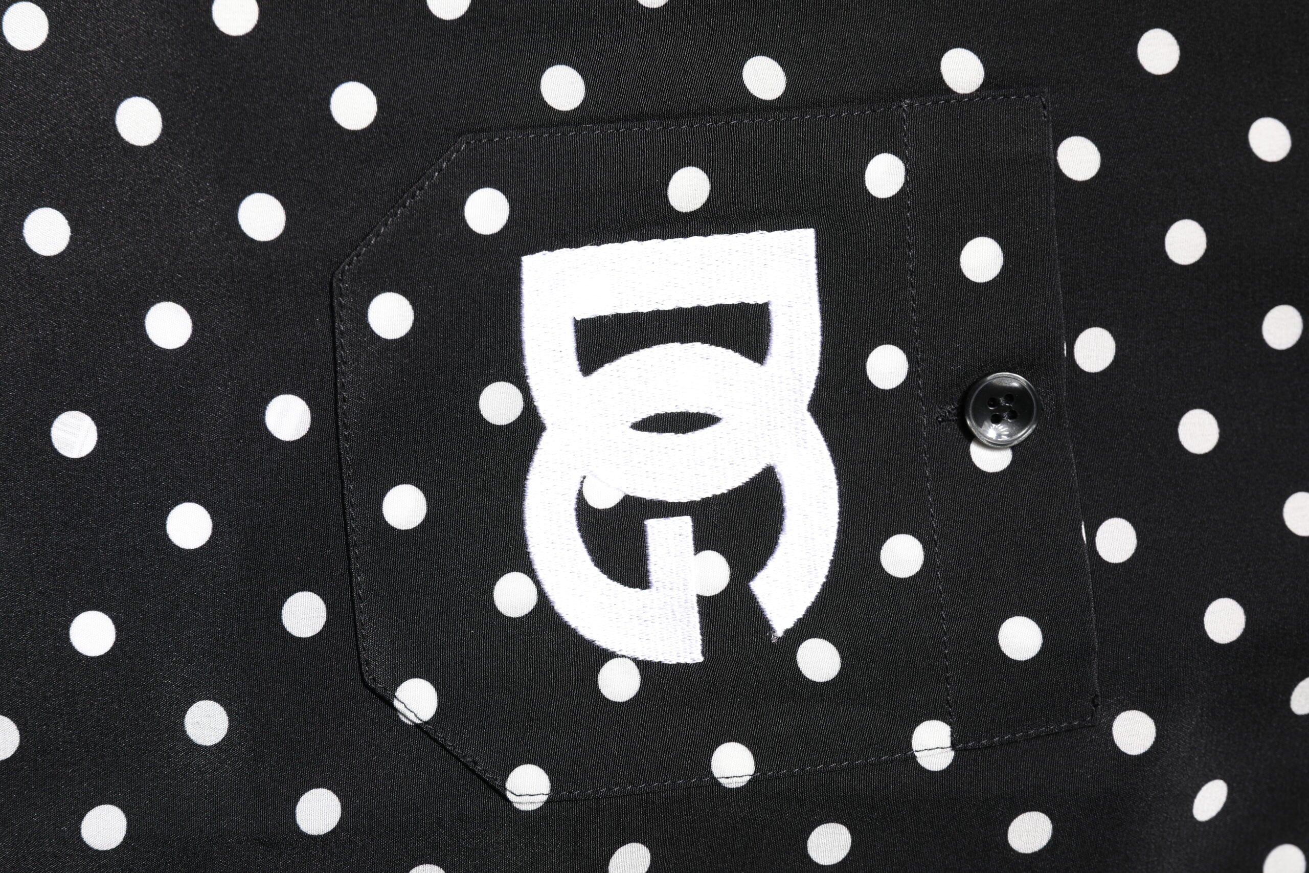 Dolce & Gabbana Black Polka Dot Short Sleeve Shirt Casual Shirt
